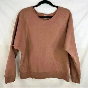GIRLFRIEND COLLECTIVE Crewneck Sweatshirt Brown Sz 5 Med. Organic Cotton Outdoor